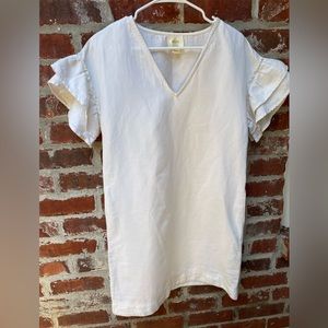 Maeve by Anthropologie Off White Linen blend v neck shift dress XS